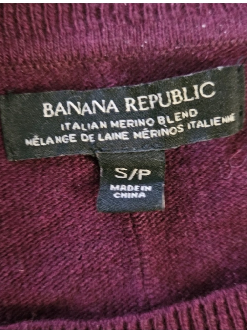 Banana republic merino wool Crewneck Women's Sweater top Burgundy size small - Picture 9 of 12